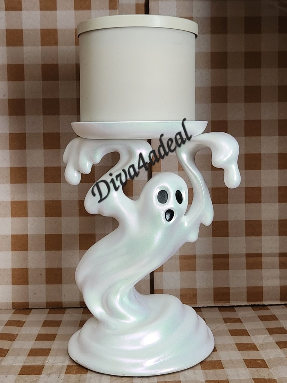 Bath & Body Works Halloween DRIPPY GHOST Pedestal 3-Wick Candle Holder